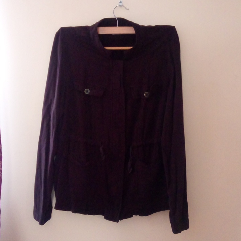 Maurices Black Pull-String Button-Up Long Sleeved Shirt - Size 1